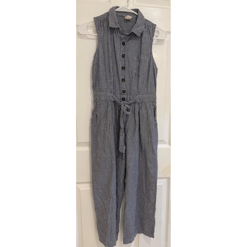 Japna MD Striped Sleeveless Button Down Tie Waist Casual Dress